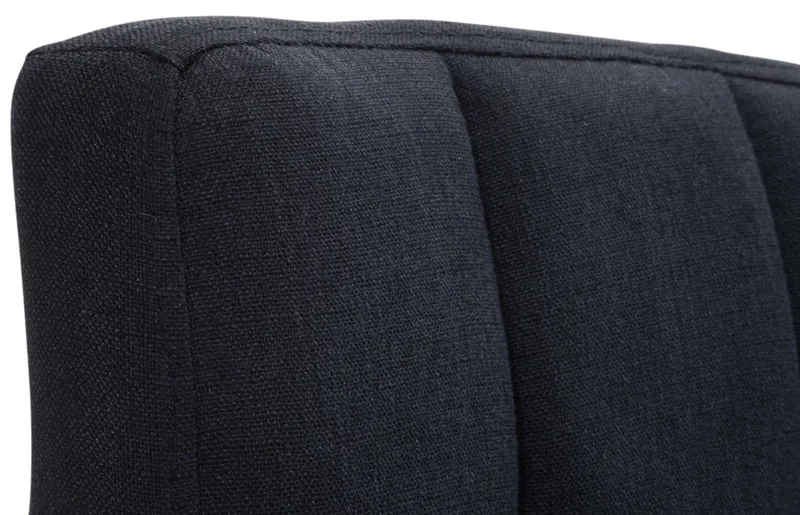 Lot de 2 tabourets de bar design rétro moderne surpiqûres carrées en tissu noir et métal chromé 10_0006474