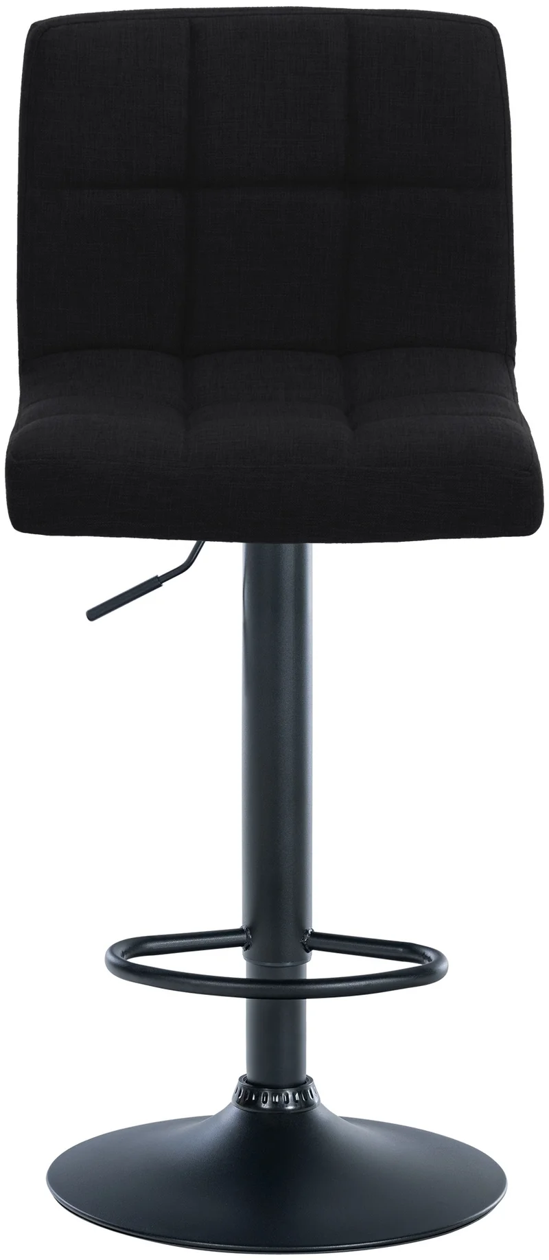 Lot de 2 tabourets de bar style contemporain en tissu matelassé noir cadre métal noir 10_0006470