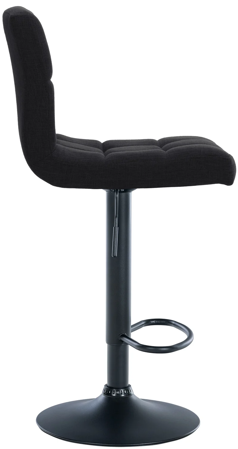 Lot de 2 tabourets de bar style contemporain en tissu matelassé noir cadre métal noir 10_0006470