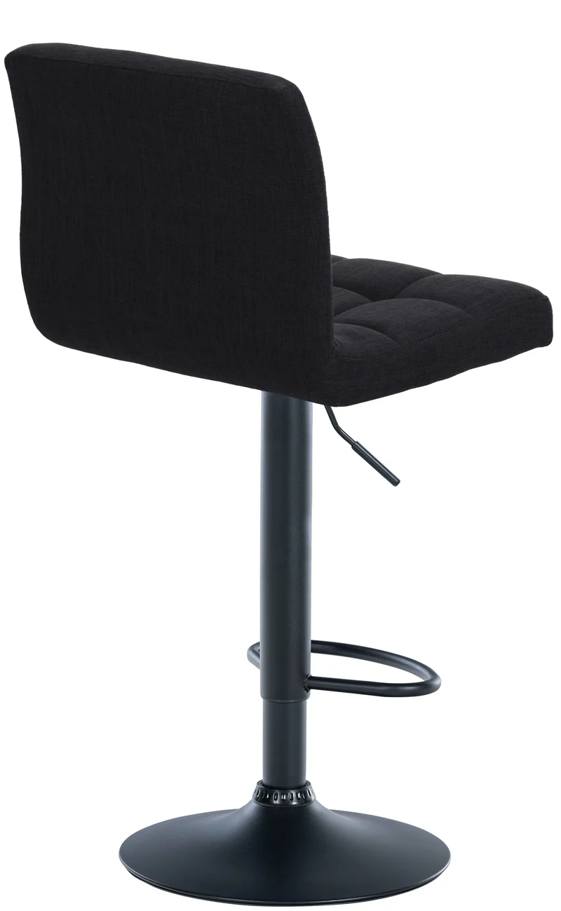 Lot de 2 tabourets de bar style contemporain en tissu matelassé noir cadre métal noir 10_0006470