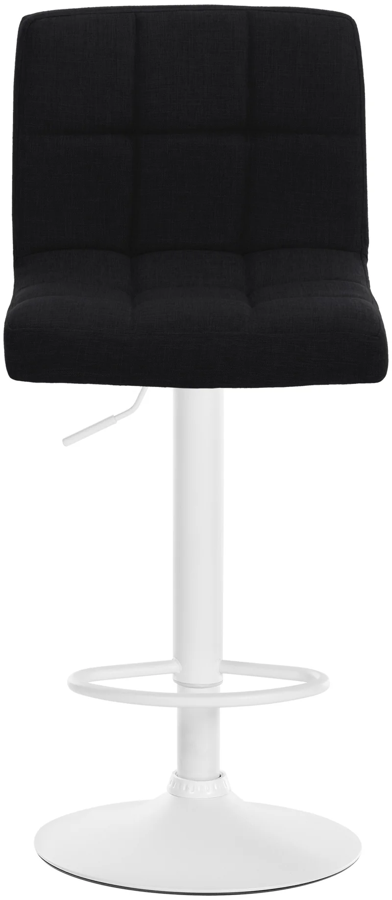 Lot de 2 tabourets de bar style contemporain en tissu matelassé noir cadre métal blanc 10_0006469