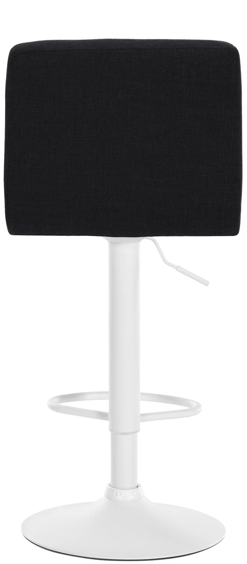 Lot de 2 tabourets de bar style contemporain en tissu matelassé noir cadre métal blanc 10_0006469