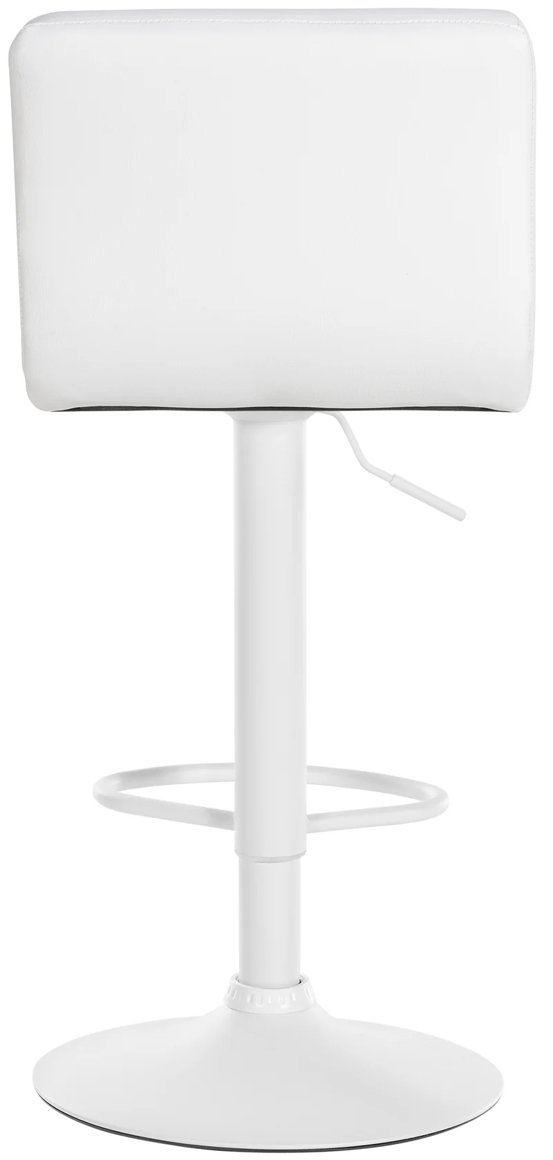 Lot de 2 tabourets de bar en PVC blanc coutures décoratives piètement métal blanc 10_0005988