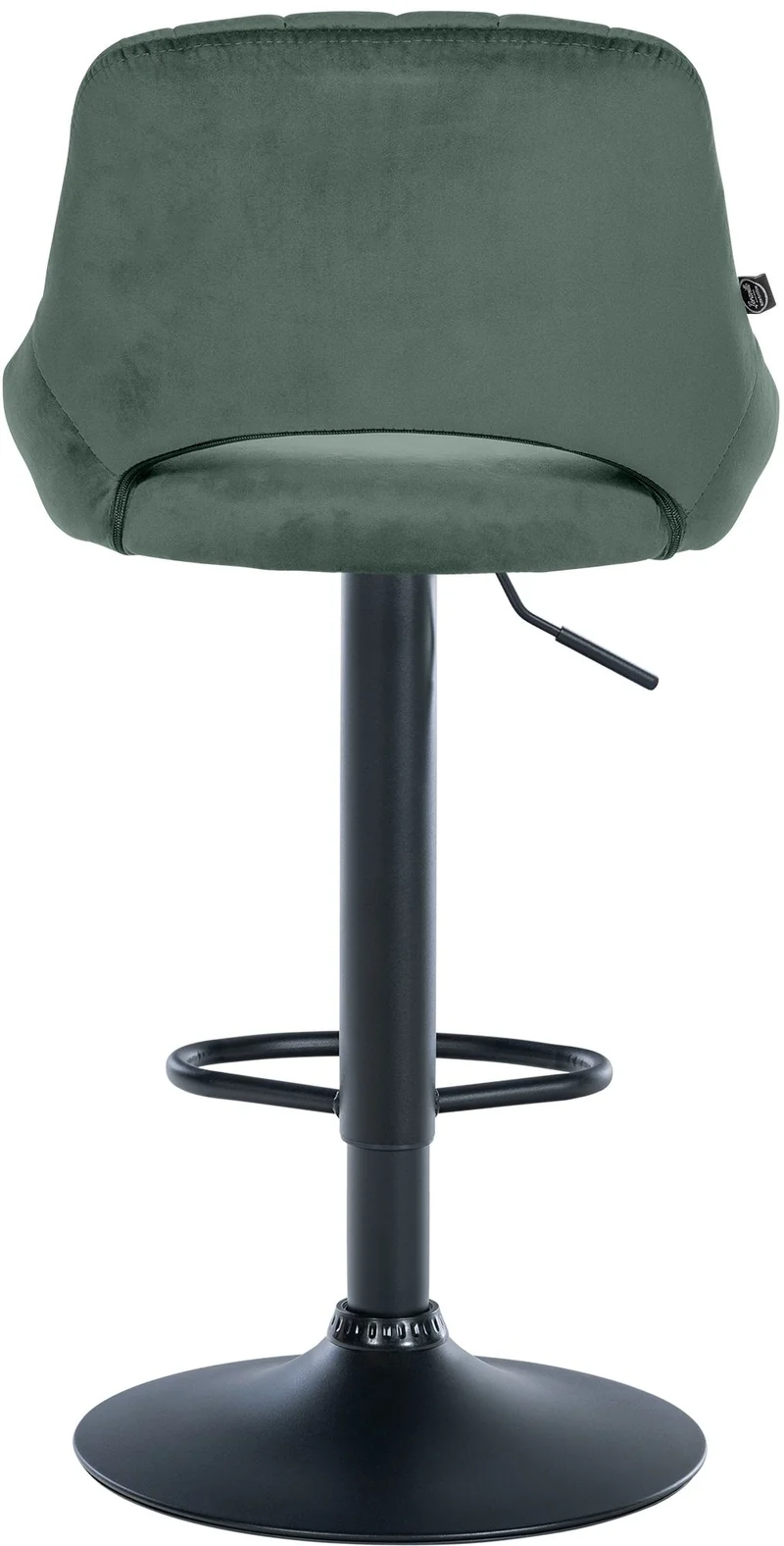 Lot de 2 tabourets de bar réglables en velours vert dossier ajouré et pied métal noir 10_0005585