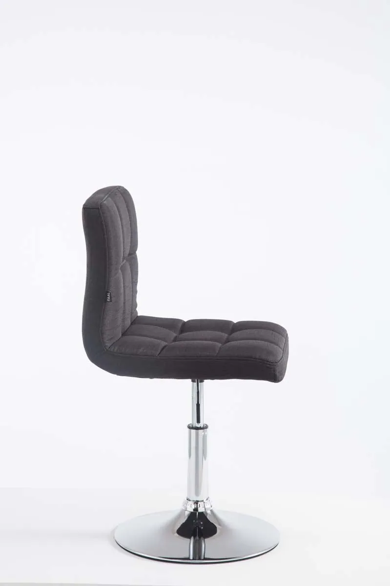 Chaise de salle à manger x1 hauteur réglable design moderne couture décorative en tissu noir piètement en métal 10_0000567