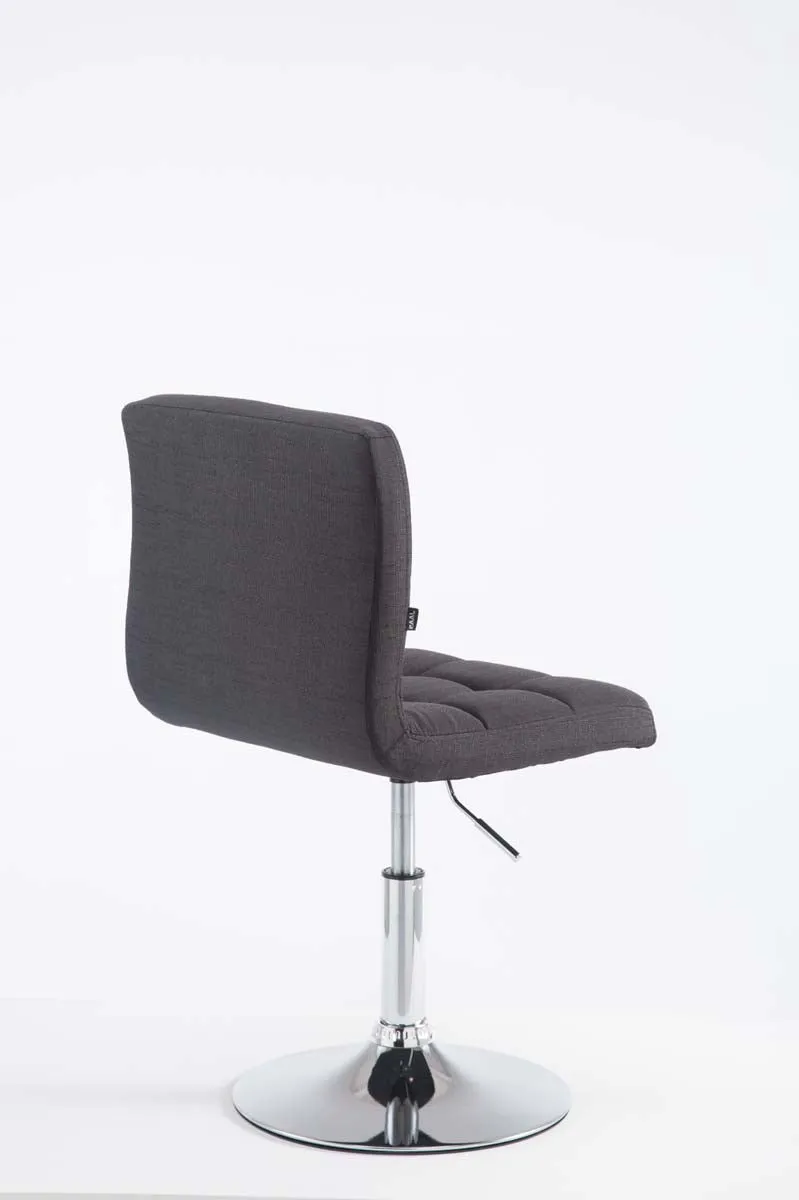 Chaise de salle à manger x1 hauteur réglable design moderne couture décorative en tissu noir piètement en métal 10_0000567