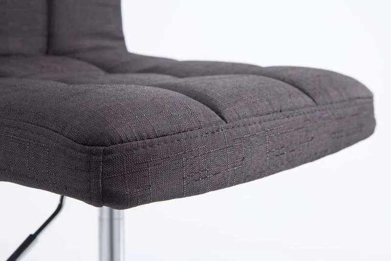 Chaise de salle à manger x1 hauteur réglable design moderne couture décorative en tissu noir piètement en métal 10_0000567
