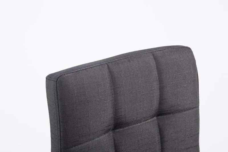 Chaise de salle à manger x1 hauteur réglable design moderne couture décorative en tissu noir piètement en métal 10_0000567