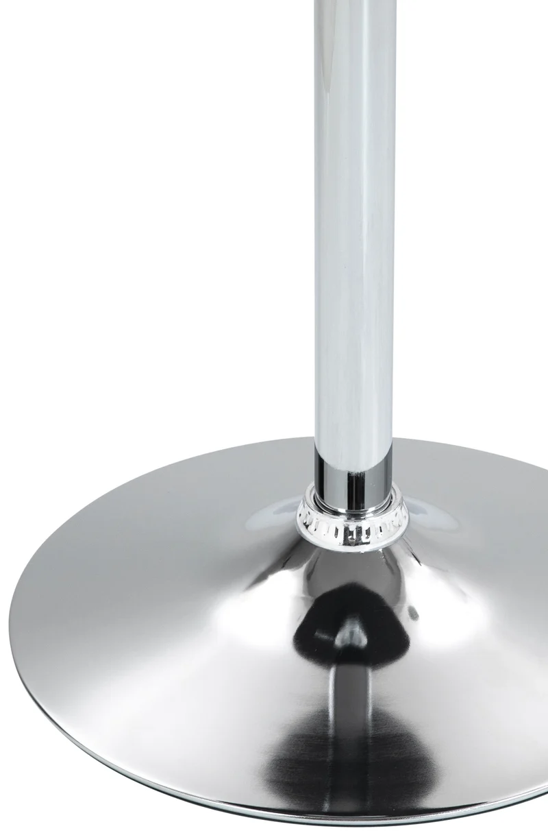 Table de bar réglable en hauteur Ø60 cm – Plateau bois blanc rond pied trompette métal stable et moderne 10_0009152