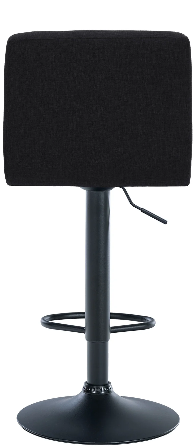 Tabouret de bar x1 style contemporain en tissu matelassé noir cadre métal noir 10_0006082