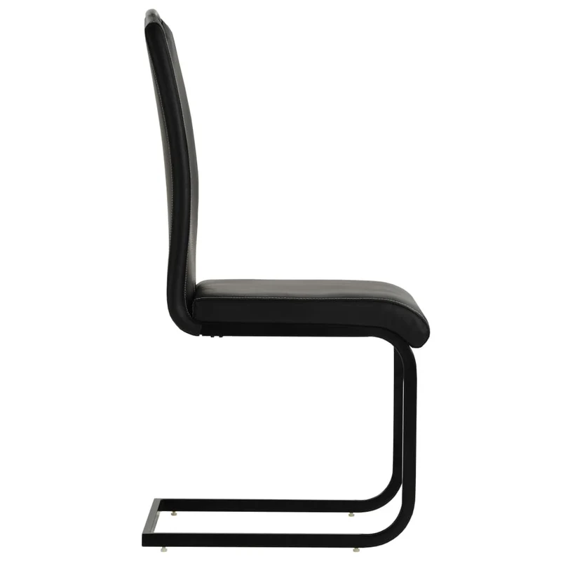 Lot de 6 chaises de salle à manger cuisine cantilever design élégant synthétique noir CDS022320