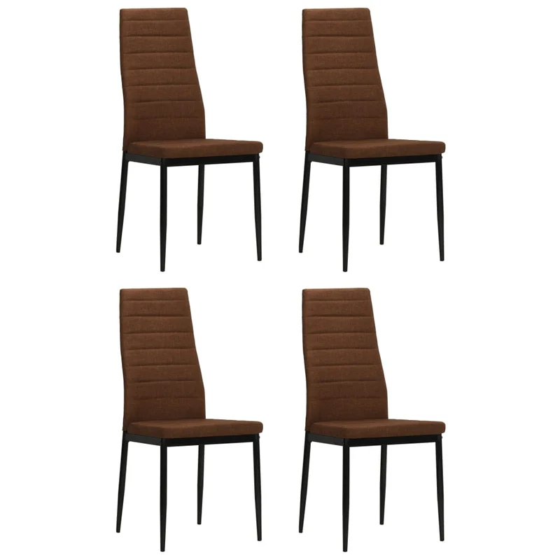 Lot de 4 chaises de salle à manger design contemporain cuisine en tissu marron CDS021736