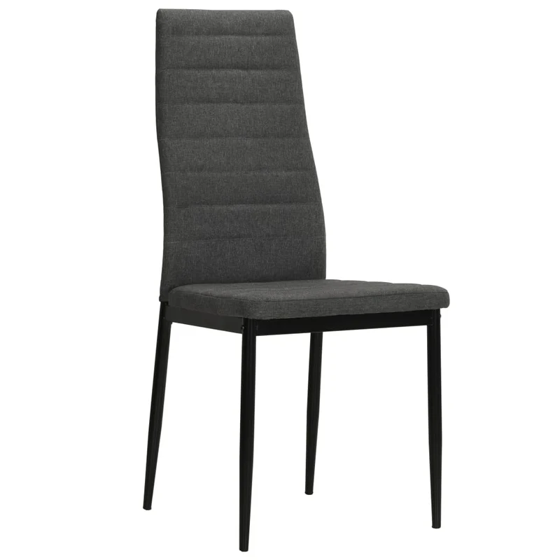 Lot de 4 chaises de salle à manger cuisine cadre métallique en tissu gris foncé CDS021547