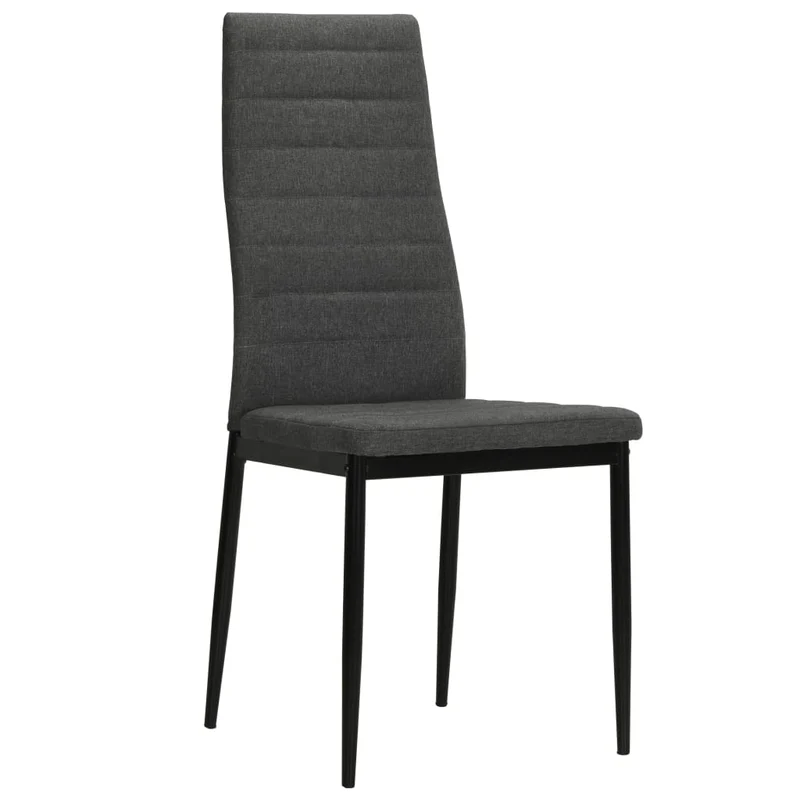 Lot de 6 chaises de salle à manger cuisine design contemporain tissu gris foncé CDS022444