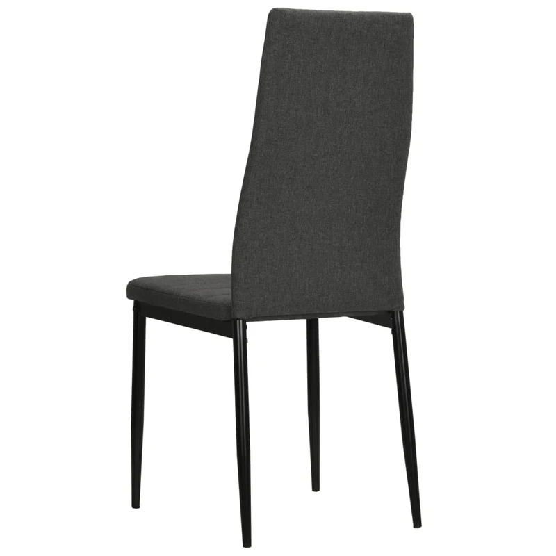 Lot de 6 chaises de salle à manger cuisine design contemporain tissu gris foncé CDS022444