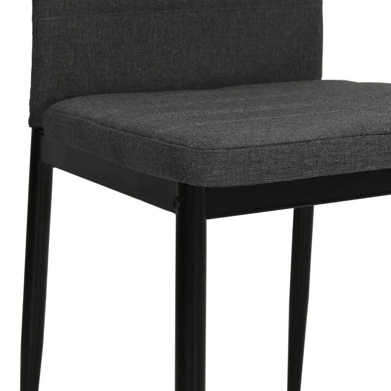 Lot de 6 chaises de salle à manger cuisine design contemporain tissu gris foncé CDS022444