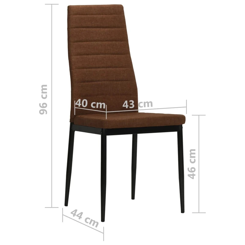 Lot de 6 chaises de salle à manger cuisine style moderne en tissu marron CDS022624