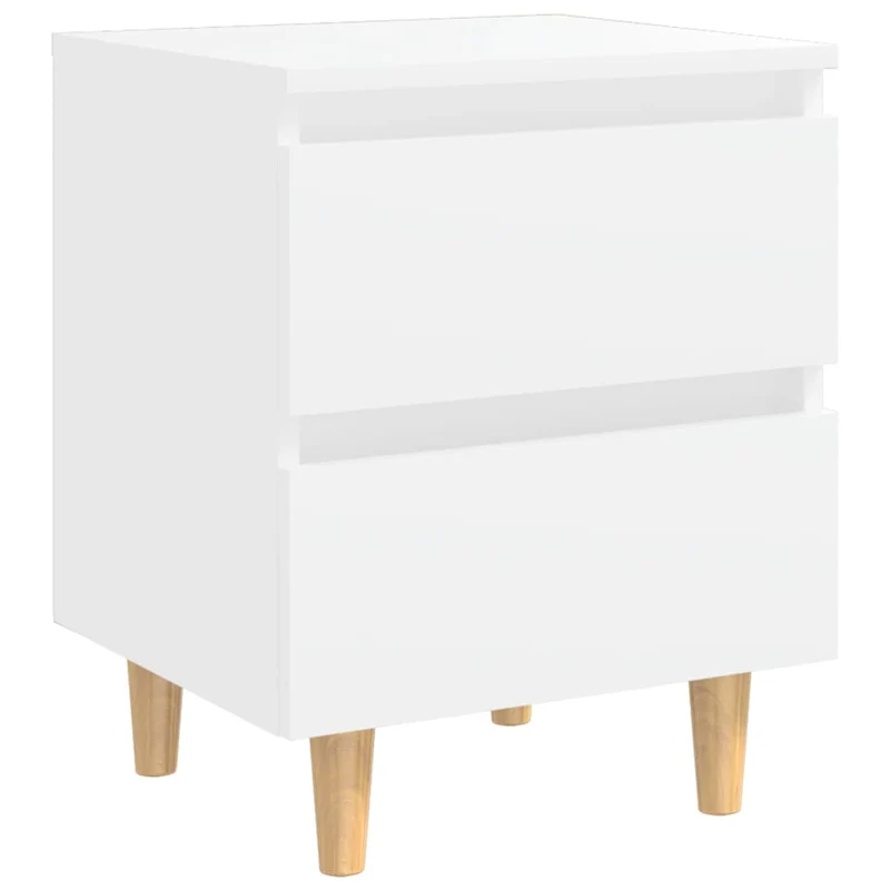 Lot de 2 tables de chevet avec tiroirs 40 x 35 x 50 cm bois d'ingénierie blanc DEC035957