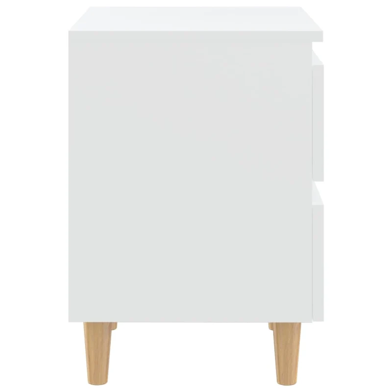 Lot de 2 tables de chevet avec tiroirs 40 x 35 x 50 cm bois d'ingénierie blanc DEC035957