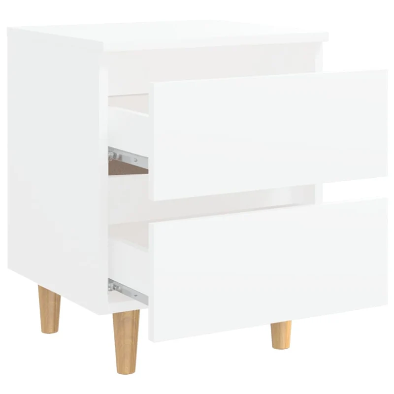 Lot de 2 tables de chevet avec tiroirs 40 x 35 x 50 cm bois d'ingénierie blanc DEC035957