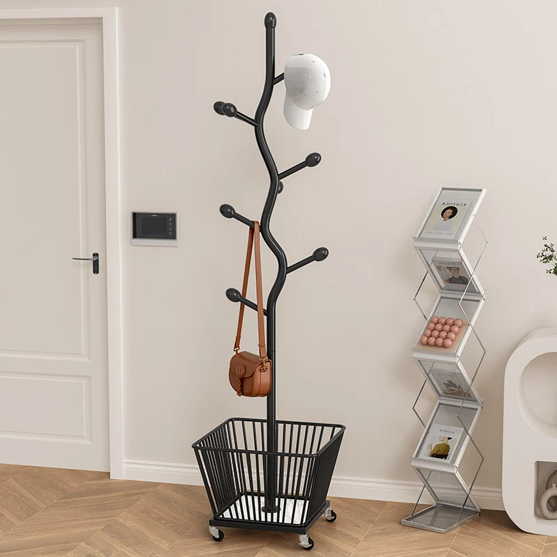 Modern Art Deco Cactus Carbon Steel 1-Basket Movable Storage Cabinet For Bedroom