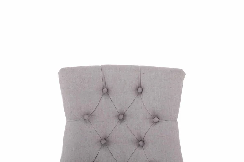 Chaise de salle à manger bureau ou coiffeuse capitonné en tissu gris pied foncé FAL10061