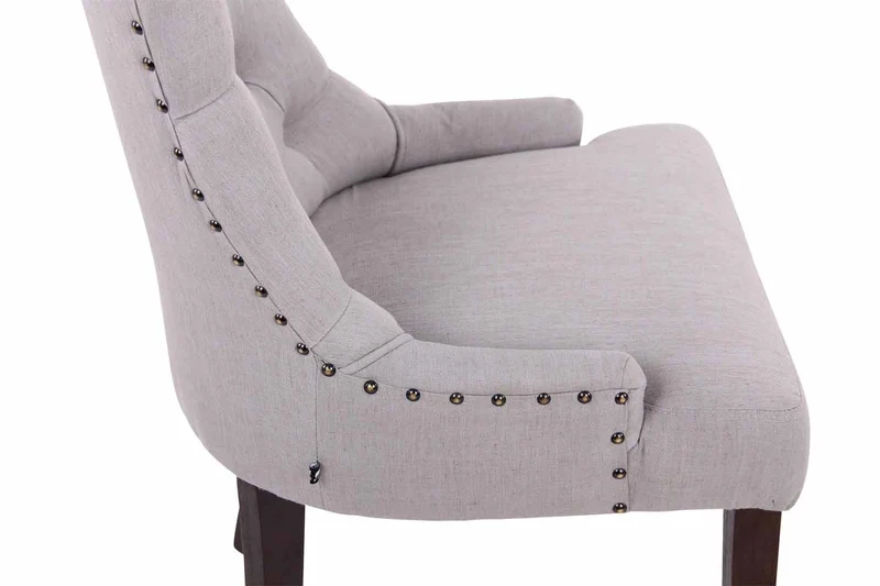 Chaise de salle à manger bureau ou coiffeuse capitonné en tissu gris pied foncé FAL10061