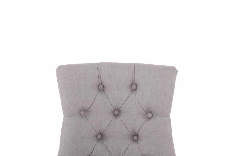 Lot de 2 chaises de salle à manger avec boutons décoratives assise en tissu gris pieds foncés 10_0001518