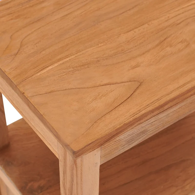 Table de chevet avec tiroir et étagère 40 x 30 x 50 cm bois de teck massif DEC032936