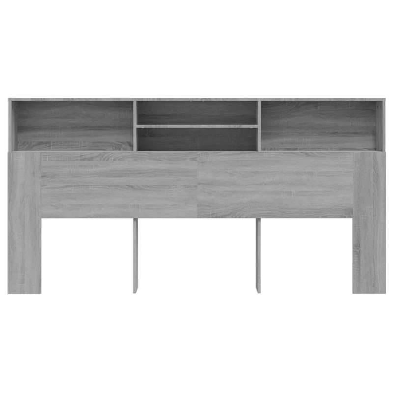 Tête de lit avec rangement accessoire de lit table de chevet étagère 200 x 19 x 103,5 cm MDF gris TDL0200003