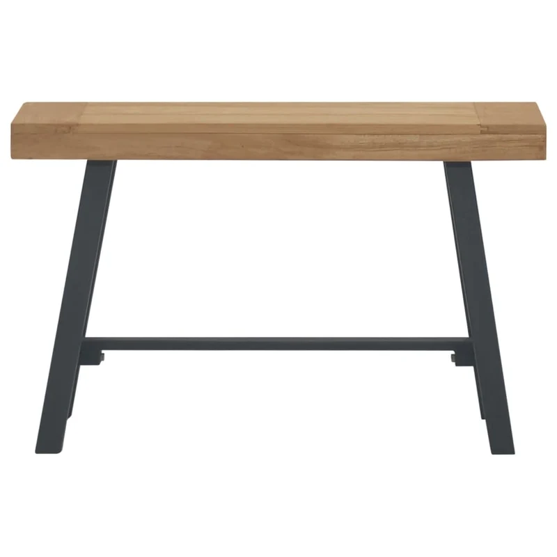 Banc support plantes assise design industriel 80 x 30 x 50 cm bois massif de teck brun DEC025001