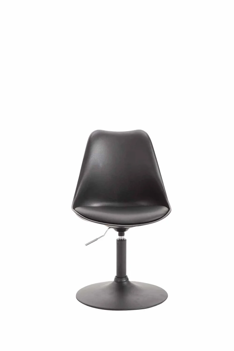 Chaise de salle à manger x1 pivotante hauteur réglable en plastique noir et pied trompette en métal noir 10_0003765