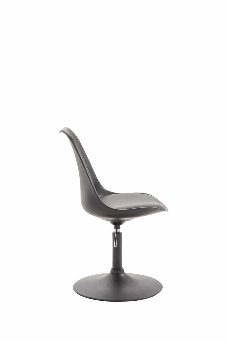 Chaise de salle à manger x1 pivotante hauteur réglable en plastique noir et pied trompette en métal noir 10_0003765