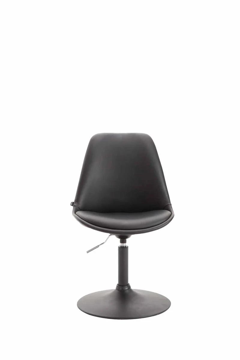 Chaise de salle à manger x1 pivotante hauteur réglable en PVC noir et pied trompette en métal noir 10_0003760