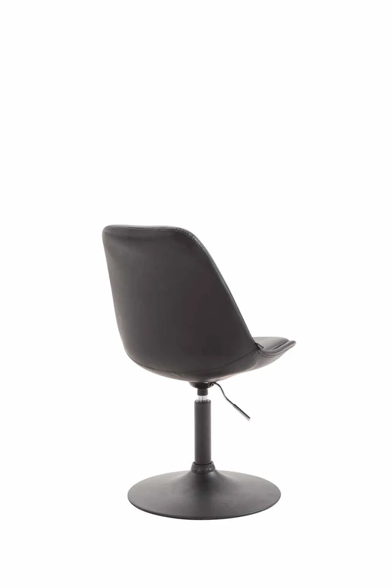 Chaise de salle à manger x1 pivotante hauteur réglable en PVC noir et pied trompette en métal noir 10_0003760