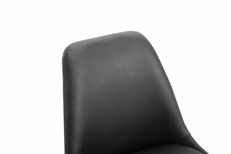 Chaise de salle à manger x1 pivotante hauteur réglable en PVC noir et pied trompette en métal noir 10_0003760