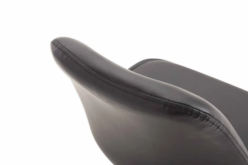 Chaise de salle à manger x1 pivotante hauteur réglable en PVC noir et pied trompette en métal noir 10_0003760