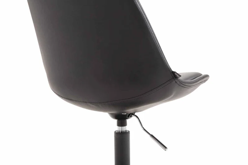 Chaise de salle à manger x1 pivotante hauteur réglable en PVC noir et pied trompette en métal noir 10_0003760