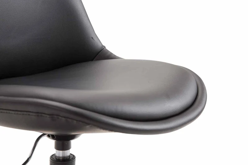 Chaise de salle à manger x1 pivotante hauteur réglable en PVC noir et pied trompette en métal noir 10_0003760