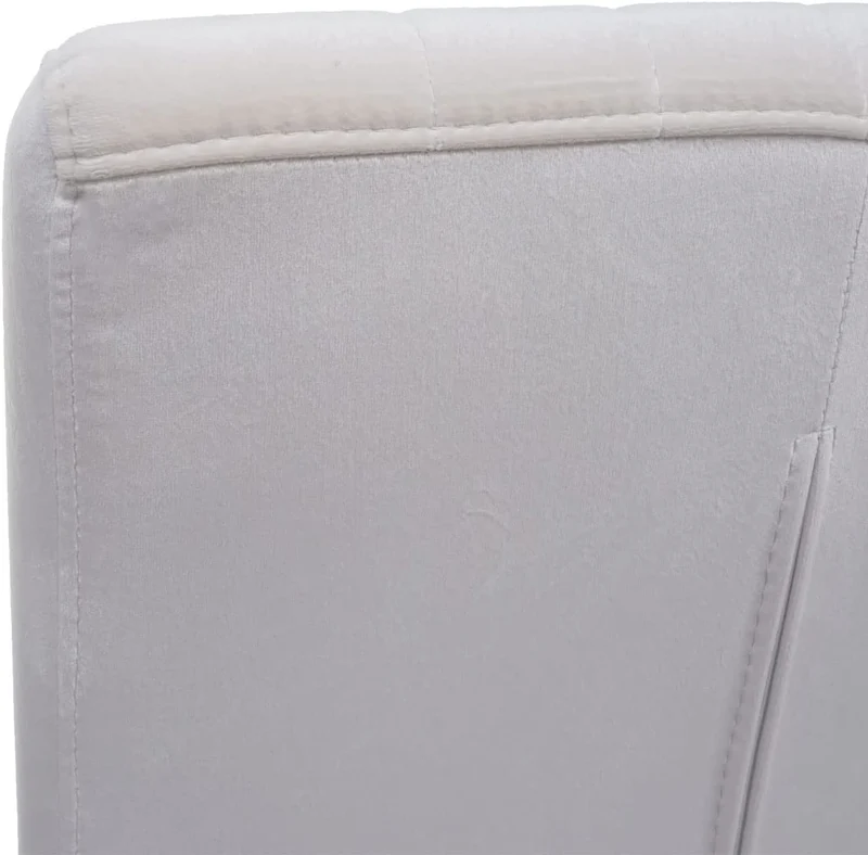 Lot de 2 chaises de salle à manger chaise de conférence en acier inoxydable brossé velours crème CDS04483