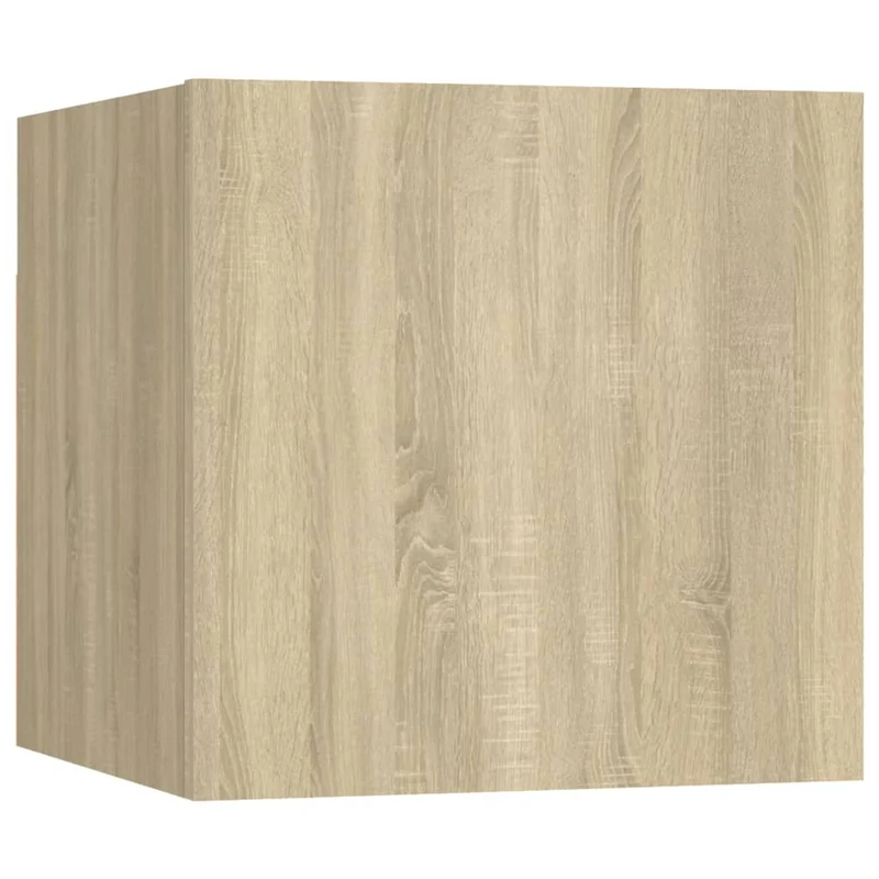 Lot de 2 tables de chevet avec compartiment avec porte 30,5 x 30 x 30cm bois ingénierie couleur chêne DEC035867
