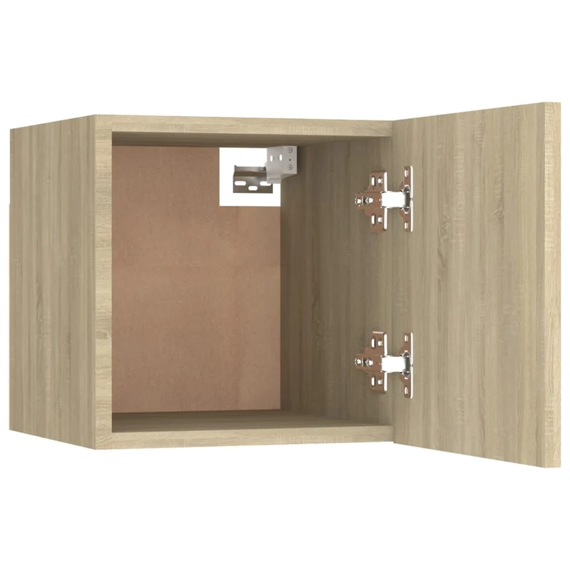 Lot de 2 tables de chevet avec compartiment avec porte 30,5 x 30 x 30cm bois ingénierie couleur chêne DEC035867