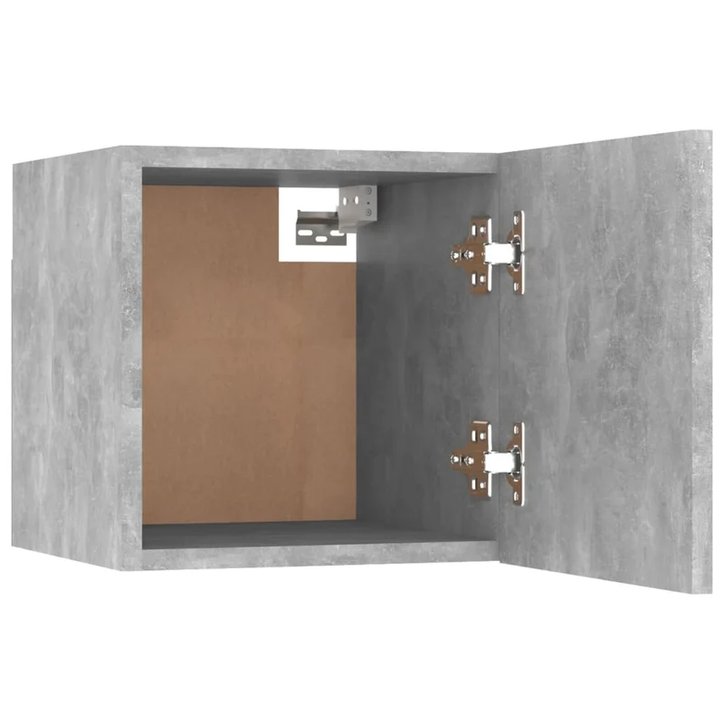 Lot de 2 tables de chevet murale avec compartiment avec porte 30,5 x 30 x 30cm bois d'ingénierie gris DEC035896