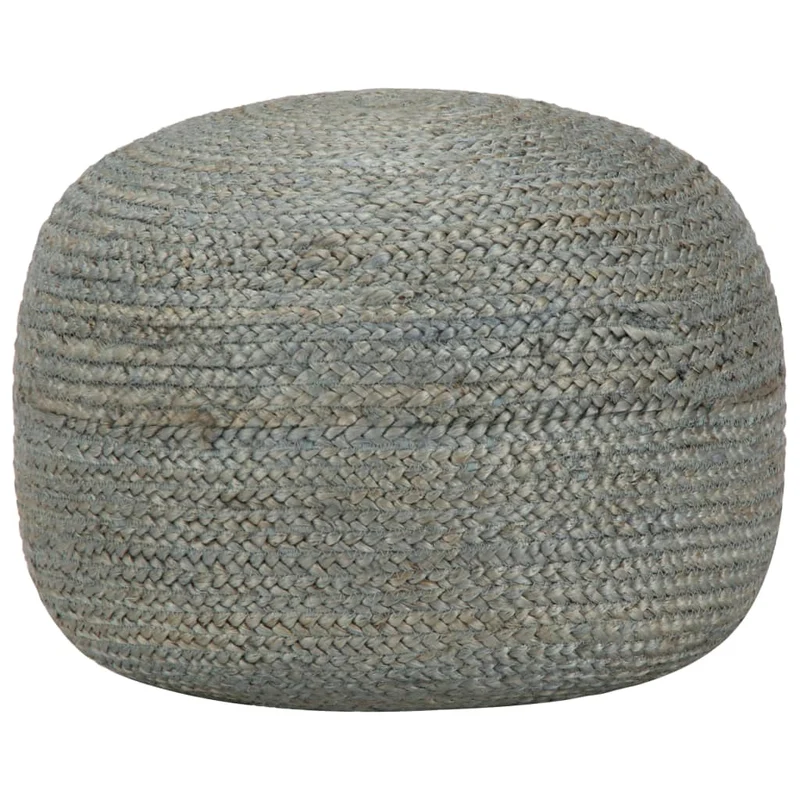 Pouf tabouret repose-pied en cordes de jute tressées à la main 45 x 30 cm jute vert DEC030015