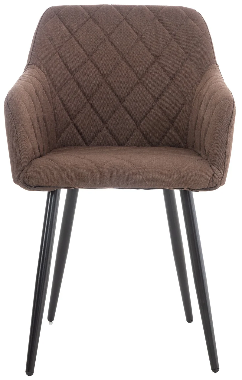 Lot de 2 chaises de salle à manger design retro coutures décoratives en losanges assise en tissu marron 10_0001564
