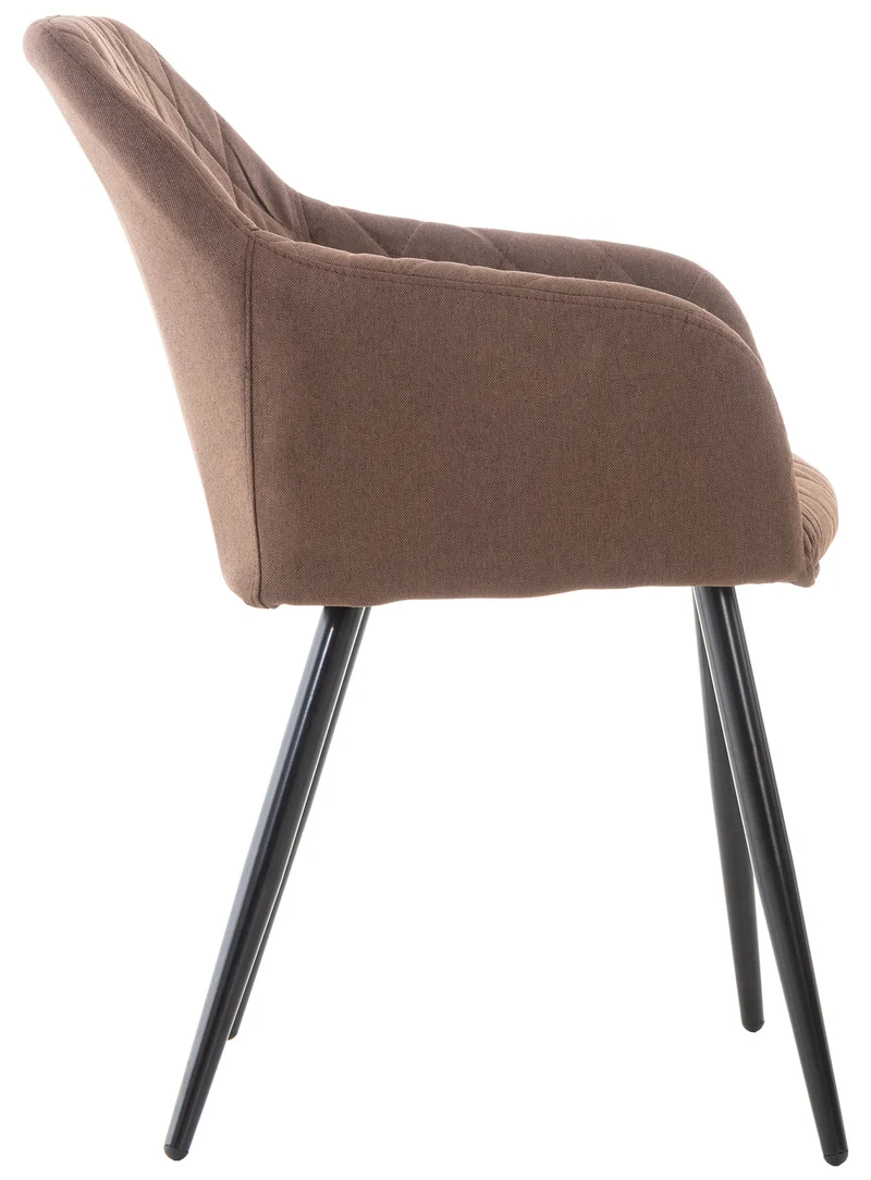 Lot de 2 chaises de salle à manger design retro coutures décoratives en losanges assise en tissu marron 10_0001564