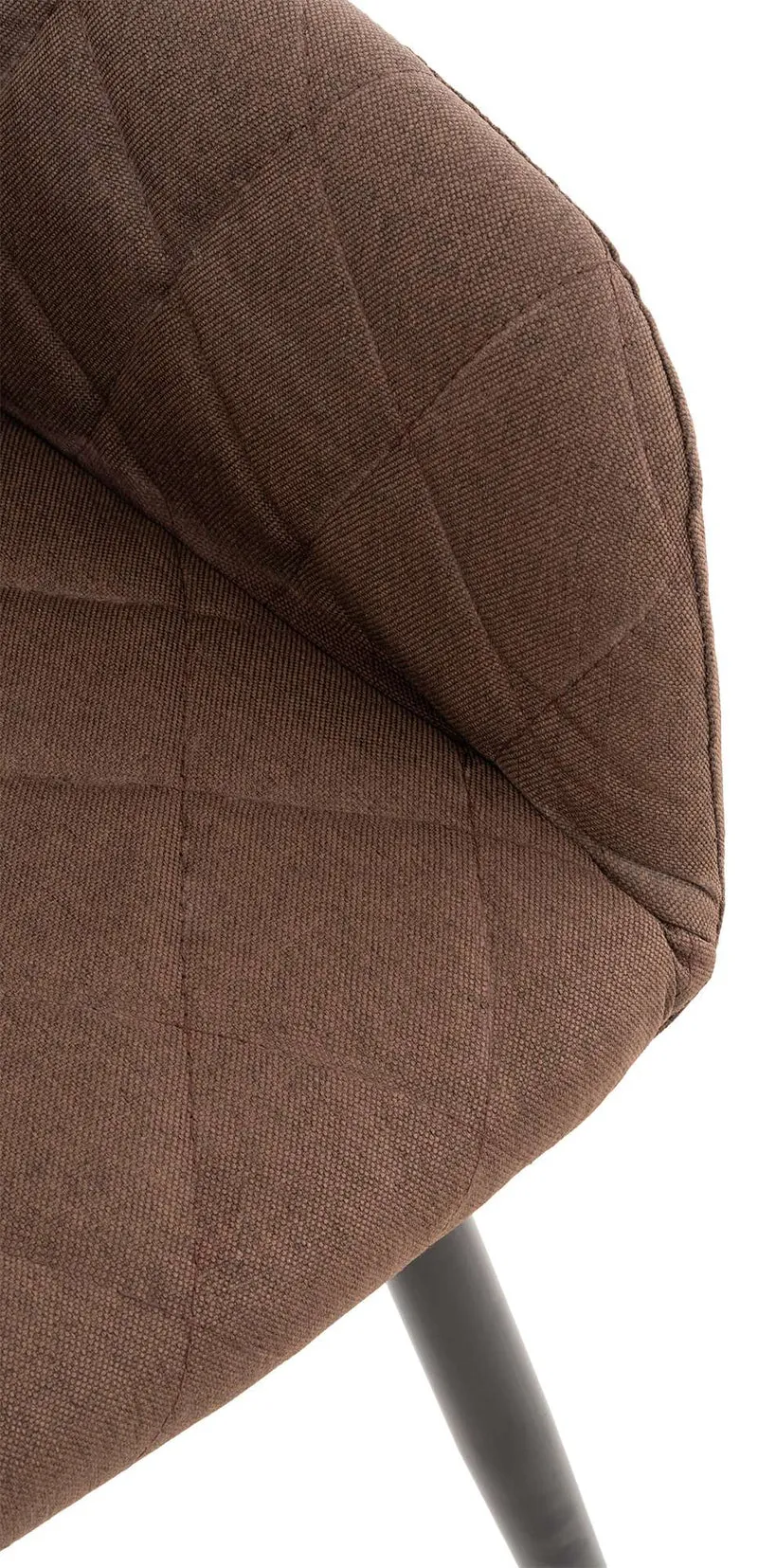 Lot de 2 chaises de salle à manger design retro coutures décoratives en losanges assise en tissu marron 10_0001564