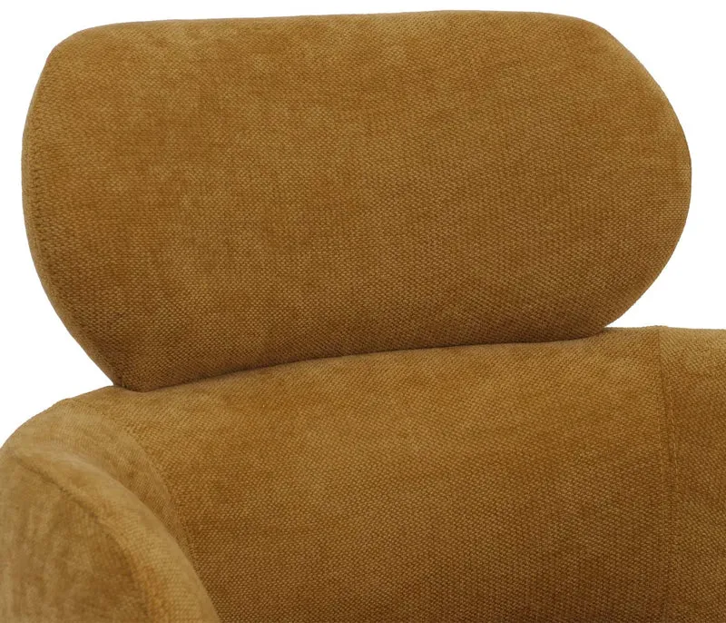 Chaise de salle à manger design contemporain pivotante avec fonction Auto-Return en tissu chenille jaune 04_0009368
