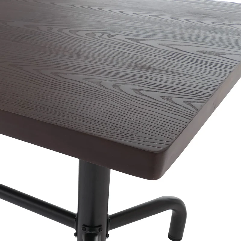 Table à manger de salle à manger style industriel 140 x 80 cm bois finition foncée avec structure noire 04_0008987
