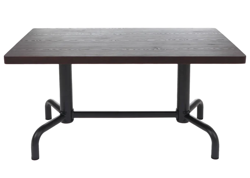 Table à manger de salle à manger style industriel 140 x 80 cm bois finition foncée avec structure noire 04_0008987
